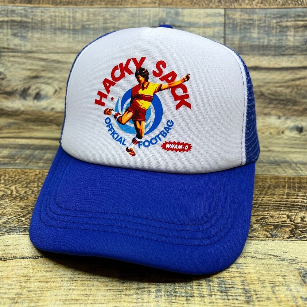 Hacky Sack Unisex Trucker Hat Blue Retro Vintage Toys And Games Ball Cap